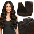 Full Shine Clip in Hair Extensions 22 inch 160g 8Pcs Seamless Human Hair Clip in Extensions Brown Remy Hair Clip ins for Women Softness