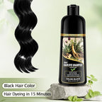 Black Hair Dye Shampoo, Ammonia Free Natural Herbal Ingredients Black Hair Dye for Women Men Gray Hair Coverage, Semi-Permanent Hair Color Shampoo