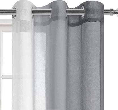 DWCN Grey Ombre Sheer Curtains - Image 2