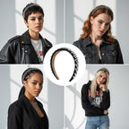 Spiked Headband, Punk Studded Rivet Rock Hair Hoop For Women, Gothic Black Spiked Headpiece
