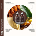 Argan Oil Shampoo and Conditioner Set - Sulfate-Free Formula with Nourishing Moroccan Oil and Keratin -for All Hair, Curly or Straight - Hydrate Repair Defy Frizz for Salon-like Results!16 Fl Oz 2 PK