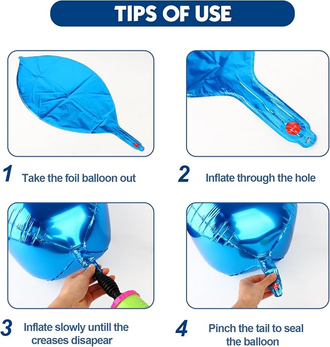 6pcs Blue Foil Balloons 22inch Round Balloons - Image 6