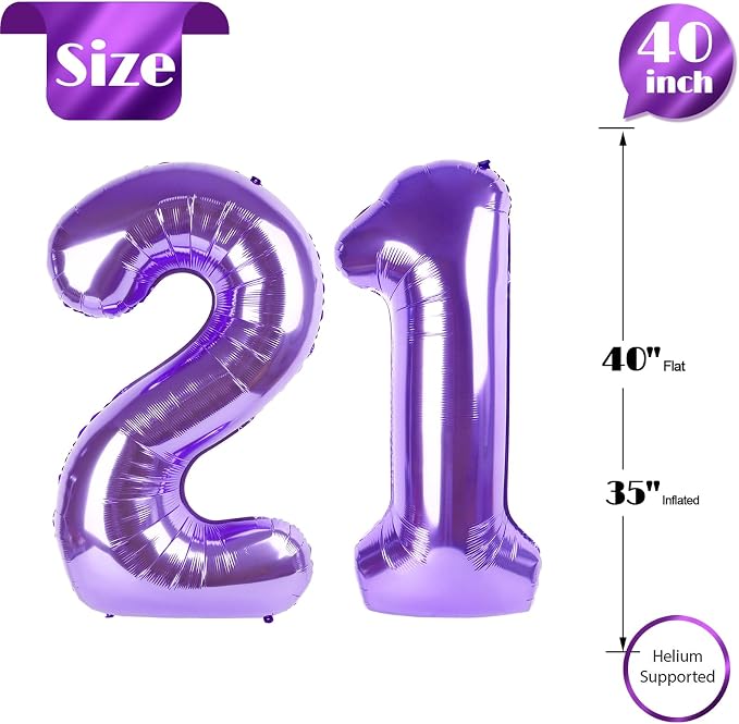 Purple 21 Balloon - Image 5