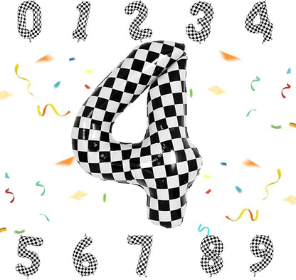40 Inch Checkered Number Balloon by Unknown
