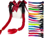 2PCS Helmet Pigtail Motorcycle Helmet Ponytail Bicycle Helmet Braids Hair Tails Used for Any Helmets/Suction Cup Reusable Design 2PCS(Helmet Not Included)