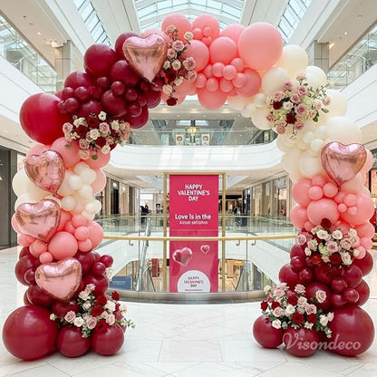 Burgundy Pink Balloon Arch Kit Birthday Decorations, 131 Balloons | 6 Rose Gold - Image 7