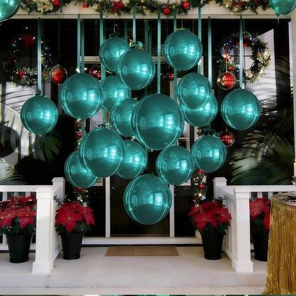 12Pcs Dark Green Round Balloons Foil, Large Emerald Balloons - Image 8