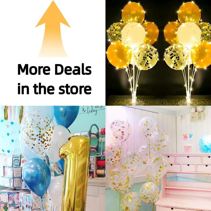 Bezente Gold Confetti Latex Party Balloons 60 Pack 12 inch | Helium Gold - Image 2