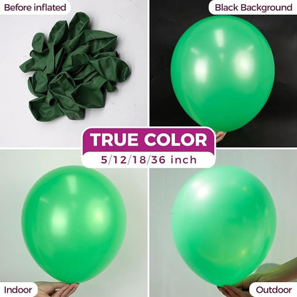 Bezente Green Balloons Latex Round Helium Party Balloons 100 Pack 12 inch | - Image 2