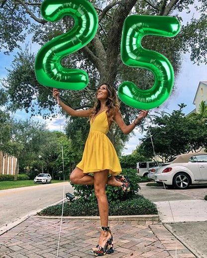 Number Balloons Green 5 Balloon 40 inch - Image 2