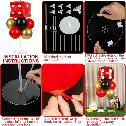 Naozinebi Casino Party Balloons Stand Kit 2 Sets - Image 3