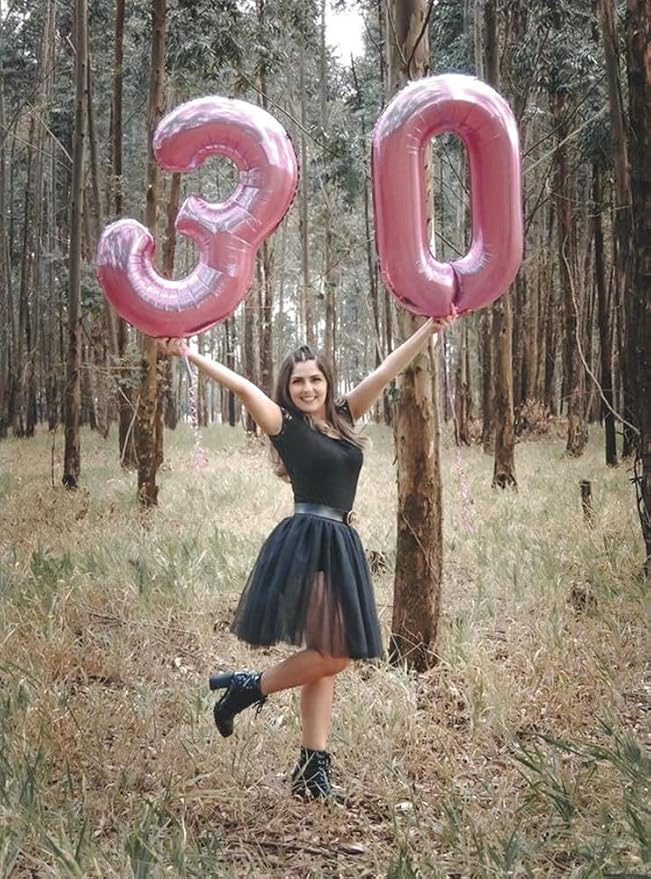 0 Balloon Number 40 Inch Pink Balloons - Image 2