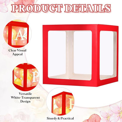 uxcell 5 Pcs Party Balloon Boxes, Transparent Balloon Boxes - Image 3