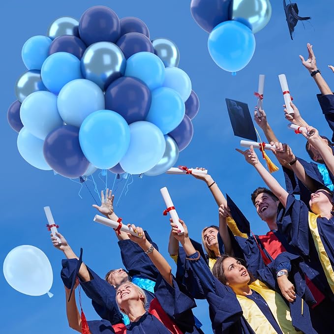 Patimate Blue Balloons Set, Pastel Light Blue Latex Balloons Kit - Image 5