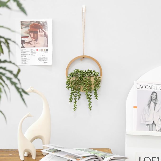 2pcs Artificial Succulents Hanging Plants 12.2'' Fake String of Pearls in Pot - Image 8