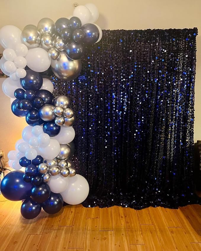 153Pcs Navy Blue and Silver Balloons Garland Arch Kit - Image 4