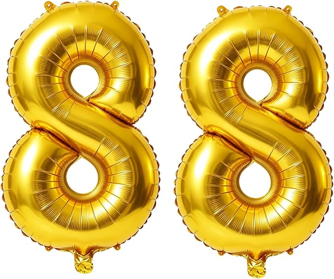 40 Inch Number 88 Balloons for 88th Birthday Party Decorations, 0-100 Gold by FOBELEC
