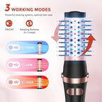 2 in 1 Rotating Hair Dryer Brush, Thermal Blow Brush Set Auto Rotating 360° Drying, Oval Volumizer Detachable Heated Hot Air Brush for Curling Volumizing & Drying Hair (Black)