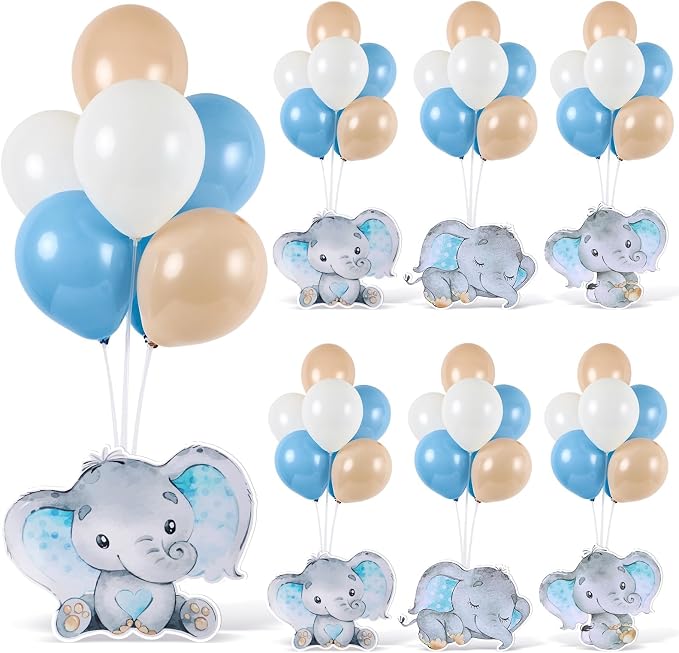 6 Sets Balloon Stand Kit for Table Elephant Baby Shower Tables Centerpiece by Unknown