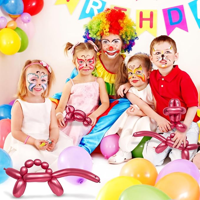 LXZFCRG 260 Long Balloons, Shiny Metallic Latex Twisting Balloon - Image 6