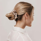 LILYSILK Silk Hair Scrunchies/Ties for Frizz & Breakage Prevention, 100% Mulberry, No Damage, Elastic ponytail Holders, 2Pc, Black&Light Coffee