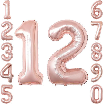 Rose Gold Number 12 Balloon 40 Inch, Stunning Blush Foil by Unknown