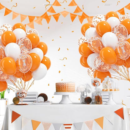 60pcs Orange and White Balloons 12inch - Image 6