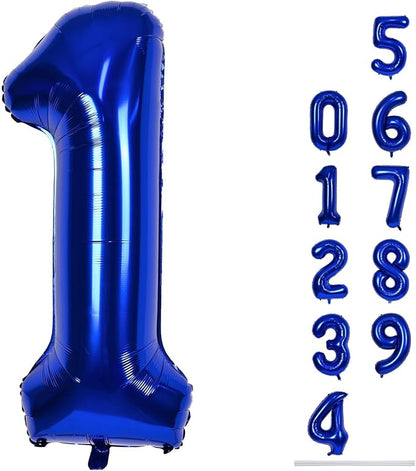 Navy Blue Number 1 Balloons, 40 In Large Dark Blue Number 1 Foil Helium Balloons by Lingqiang