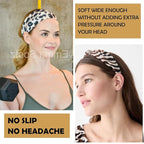 LOTUS78, Pack of 6 Wide Headbands for Women Non Slip, Fashionable Sports Hair Bands for Women's Hair, Soft Elastic Stretchy Head bands, Yoga Workout Headbands for Women Daily Fashion (Safari)