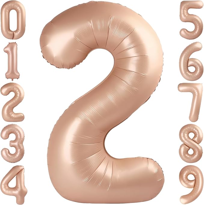 40 Inch Caramel Foil Number 2 Balloon by TNCDJKPA
