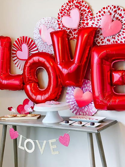 16" Red Letter Number Balloons, Happy Birthday & 2 Sets of A-Z 0-9, Foil Mylar - Image 5