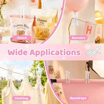 10 Pack Balloon Arch Clips, 3.5 Inch Plastic Transparent Clips - Image 7