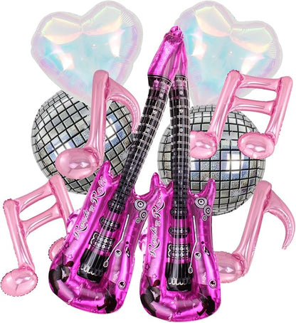 Music Party Decoration Music Note Balloon Disco Balloon Guitar Foil Balloon by synuo