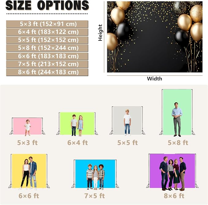 Custom Backdrop Personalized 5x5 Ft, Customized Photo Backdrop Banner - Image 3