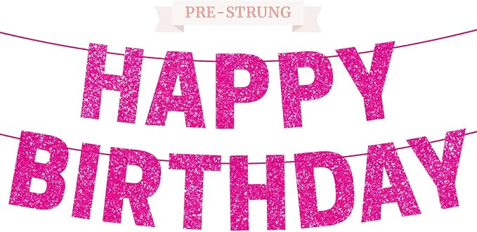 Pre-Strung Happy Birthday Banner by PerfectOccasion