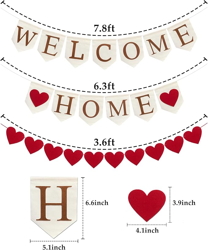 Pre-Strung Welcome Home Burlap Banner, Assembled Welcome Sign - Image 7