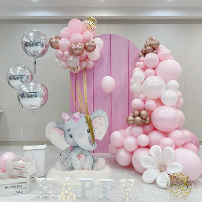 Pink and White Balloon Arch, Light Pink White Party Balloons Pastel Baby Pink - Image 6
