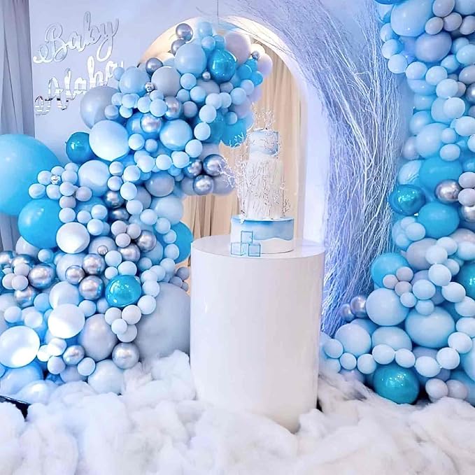 PartyWoo Pearl Light Blue Balloons 50pcs Baby Pastel Blue Color | 12 Inch - Image 7