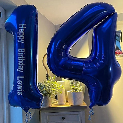 40 Inch Navy Blue 14 Number Balloons Giant Jumbo Huge 14 or 41 Foil Mylar - Image 3