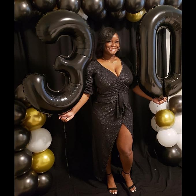 Number Balloon 40 Inch Black Number 7 - Image 4