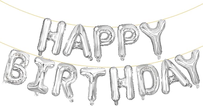 LIOZEOKUN Happy Birthday Balloon Letters 16 inch Mylar Foil Birthday Balloons by LIOZEOKUN