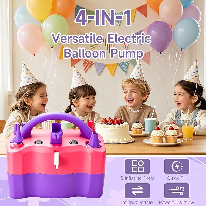 Electric Balloon Pump, 4-in-1 Balloon Blower - Image 6