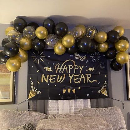 Black and Gold Confetti balloons - Image 7