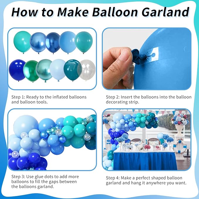Blue Balloon Garland Arch Kit - Image 7