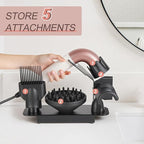 Affogato Hair Dryer Holder Stand Compatible with Dyson Supersonic, Magnetic 4 Holes Countertop Hair Dryer Organizer, Steel Storage Rack for Attachments Diffuser/Nozzles