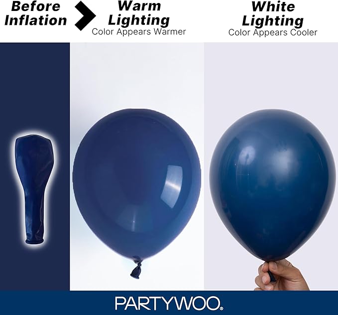 PartyWoo Navy Blue Balloons 100pcs Dark Blue Color 36 18 12 10 5 Inch | 36 18 - Image 3