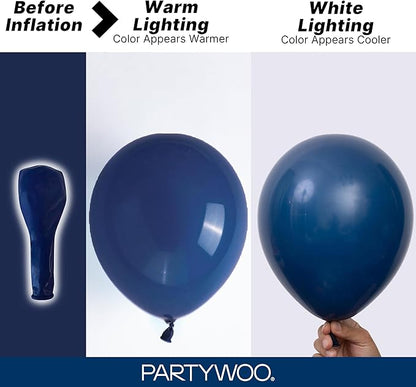 PartyWoo Navy Blue Balloons 100pcs Dark Blue Color 36 18 12 10 5 Inch | 36 18 - Image 3