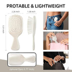 Mini Hair Bursh for Women Men and Kids, Protable Travel Size Hair Brush for Pockets Purses, Mini Detangler Brush for All Hair Types, Small Paddle Brush for Detangling (White)