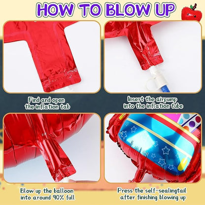 7 Pcs Back to School Balloons, School Bus Balloon, Colorful Schoolbag Pencil - Image 8