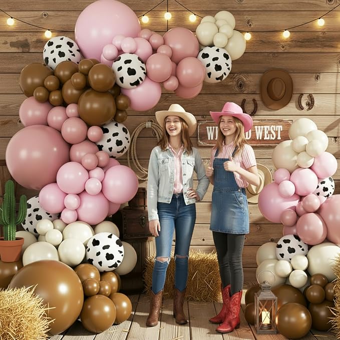 Cowgirl Dusty Pink Cow Balloon Arch Kit Western Party Decoration | Light Pink - Image 6